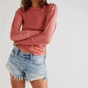 Free People Pink Long Sleeve Top Size S (NWOT)